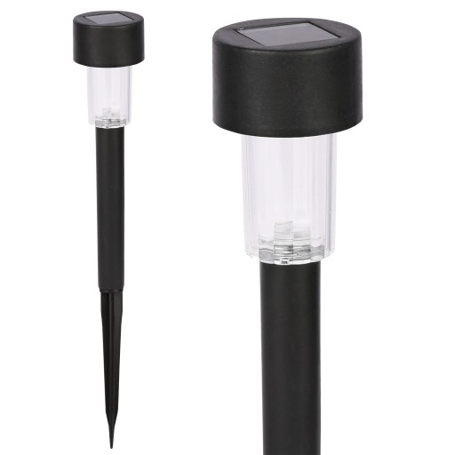 LED SOLÁRNE ČIERNA ZEMNÁ LED ZÁHRADNÁ LAMPA, VRÁŽANÁ, STĹPIKOVÝ OSTÍK
