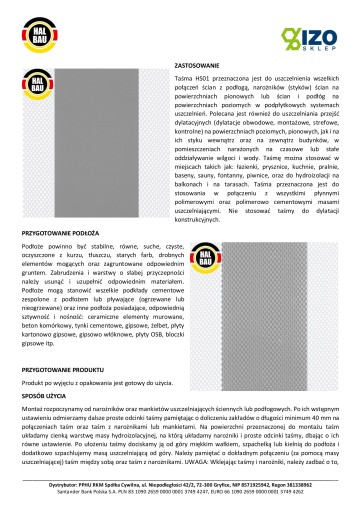Hydroizolačná páska 5m Tesnenie HS01