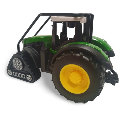 TRAKTOR S KOLEJAMI ZELENÝ 9CM 1:80 E1119 EMAJ