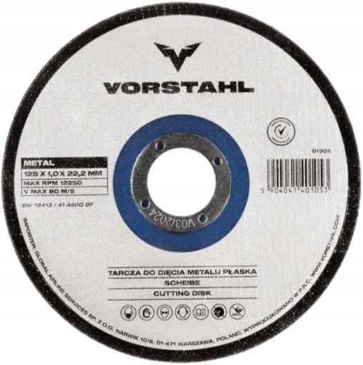 PLOCHÉ KOVOVÉ REZNÉ KOTOUČE 125x1,0mm VORSTAHL