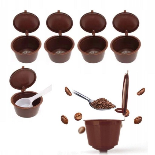 5 X OPÄTOVNE POUŽITEĽNÝCH KÁVOVÝCH KAPSULÍ DOLCE GUSTO + ODMERNÁ KEFKA