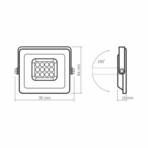 Halogénový LED reflektor biely LAMPA 10W 900lm 5000K IP65 VIDEX neutrálny