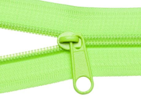 Posúvač na Zipper Tape #5 NEON zelený 50 ks