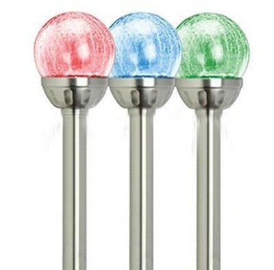 Záhradné svietidlo SOLAR BALL sklo 8cm LED COLD + RGB
