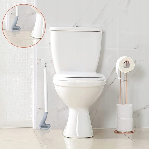 SILIKÓNOVÁ TOALETNÁ KEFA TOALETNÁ SÚPRAVA WC S VEŠIAKOM + HÁČIK