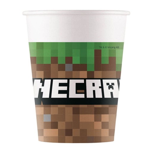 MINECRAFT PAPIEROVÉ KOLÍČKY, 200ML, 8 KS.