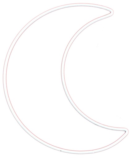 Kovový prsteň WHITE MOON na ozdobu, 40 cm