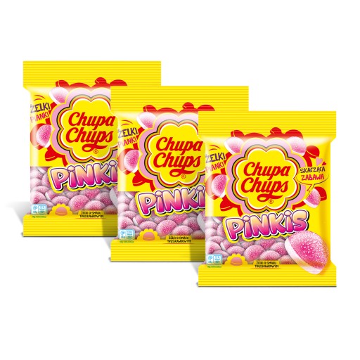 Chupa Chups Pinkis jahodové želé s penou 90g x3