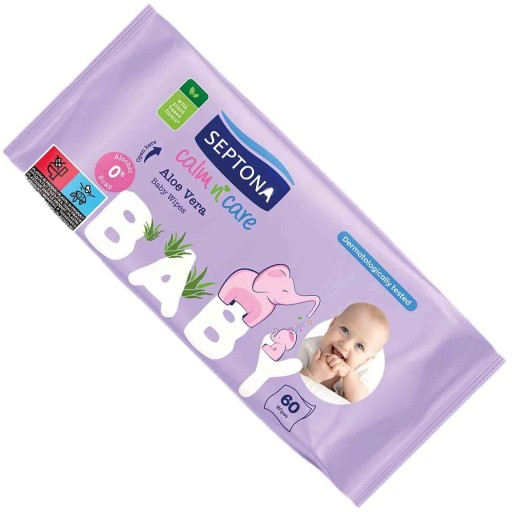 Septona Baby vlhčené obrúsky s aloe 60 ks.