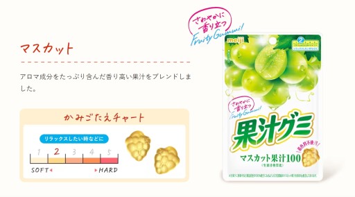 Meiji JAPONSKÉ želé, 100% muškátová šťava z bieleho hrozna, 48g