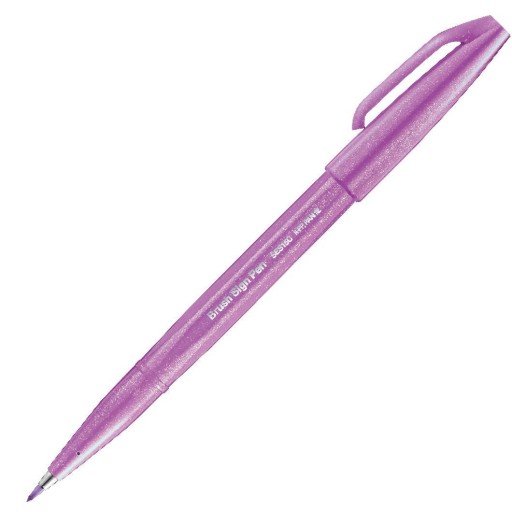 PENTEL Brush Sign Pen SES15 fialové popisovacie pero
