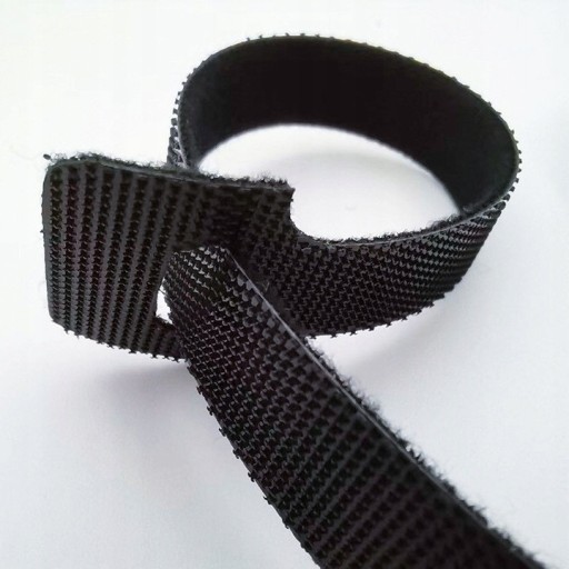 VELCRO BAND organizér na káble 210x12mm Strong Black TIES 10 kusov