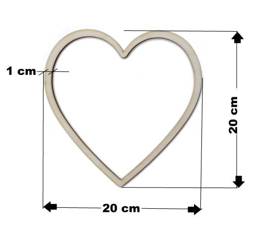 Srdiečkový prsteň lapač snov Základový veniec 20 cm 1 ks.