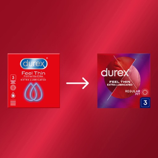 Durex Feel Thin Extra Lubricated tenké kondómy, 3 kusy
