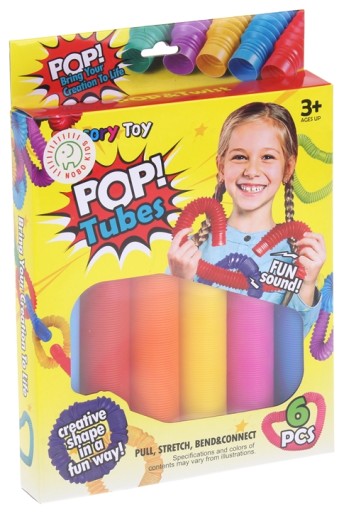 Pop Tubes Sensory Squishy Tubes Antistresová hrubá XXL hračka 6ks