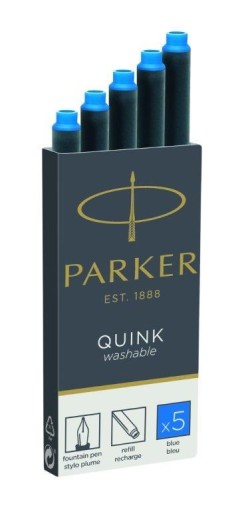 Modré perá PARKER QUINK, umývateľné