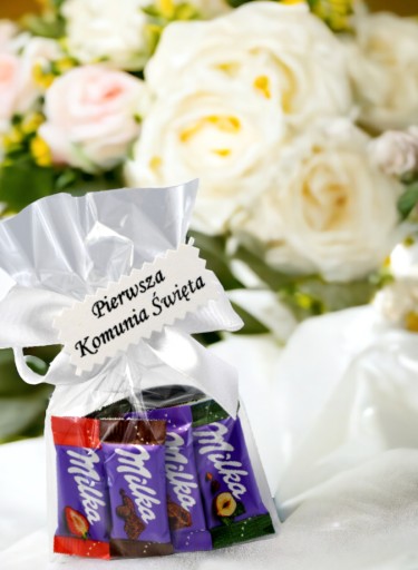 Darček DARČEK Prvé sväté prijímanie NAPS Milka 10 ks ĎAKUJEME za hostí
