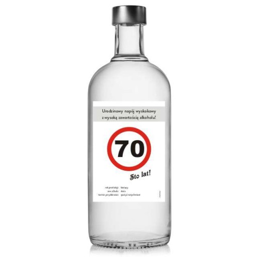 narodeninové etikety na ALCOHOL vodka 70. narodeniny