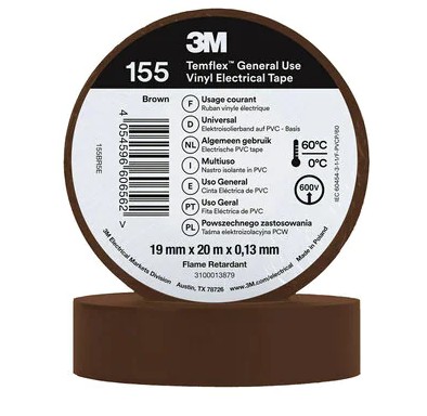3M Temflex 155 PVC páska hnedá 19mmx20m