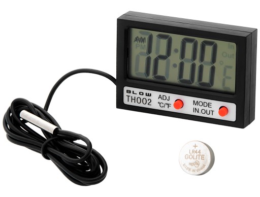LCD TEPLOMER SADA ELEKTRONICKÝCH PANELOVÝCH HODÍN AUTOMOBILOVEJ SONDY BATÉRIE