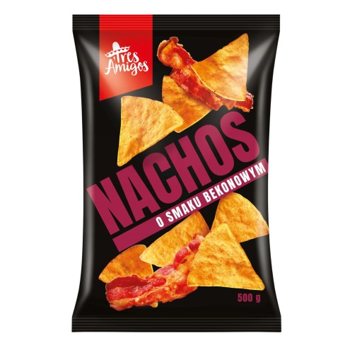 CRISPY NACHOS slaninové tortilla chipsy NACHOS 500 G FANEX