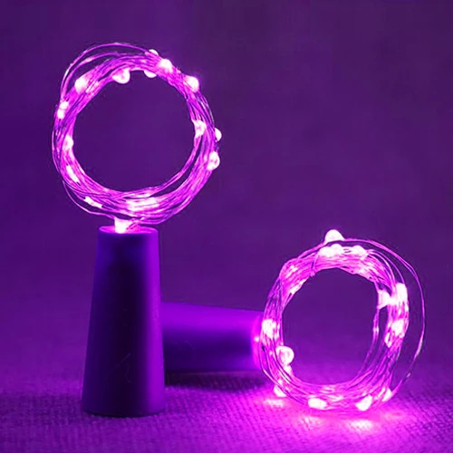 KORKA NA FĽAŠU 20 LED drôtených lámp Vianočný stromček Ružová 124
