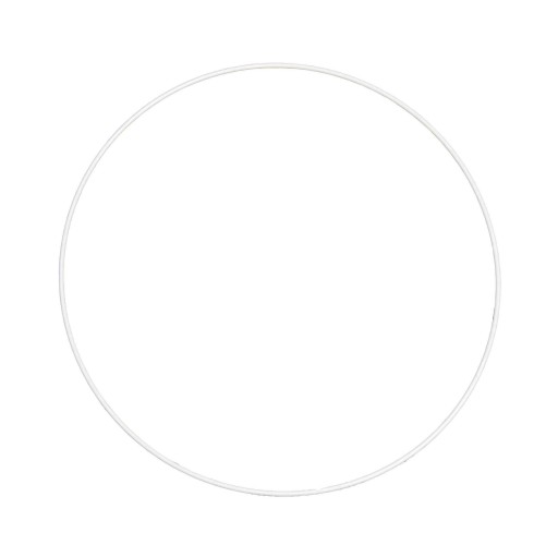 Kovový krúžok na lapač snov - biely, 30 cm
