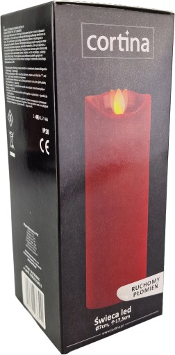 SVIEČKA LED VLOŽKA SVIEČKY PRE GRATÉNOVÉ BATÉRIE S POHYBLIVÝM PLAMEŇOM 17cm ČERVENÁ