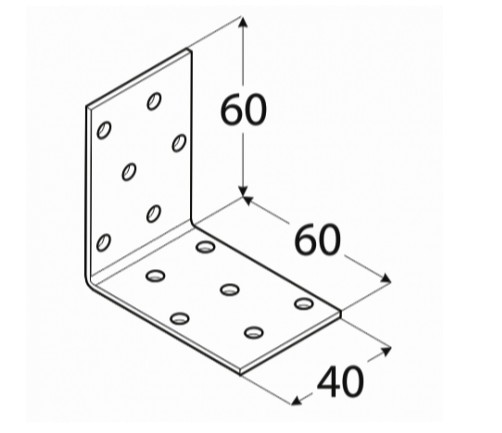KM3 MONTÁŽNY UHOL TESÁRSKY SPÁR 60x60x40 POZINKOVANÝ 10 ks DOMAX