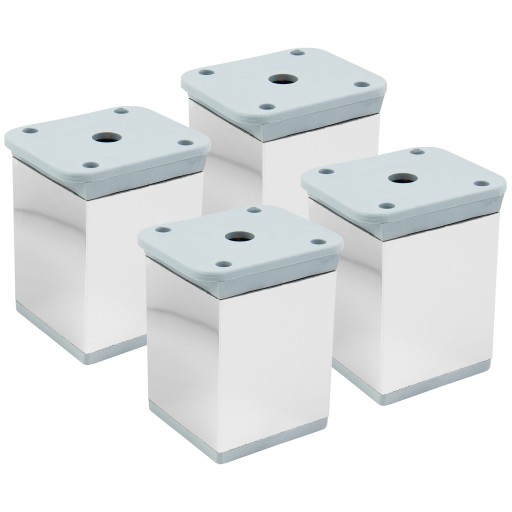Noha Noha hranatá nábytková 40x40 H-50 Chrómová úprava +20mm - 4 ks