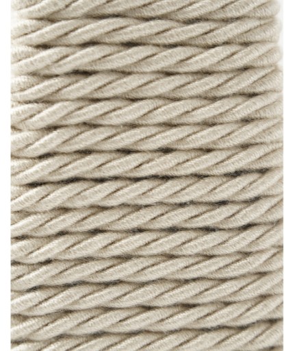 Ozdobná šnúrka, matná, 6mm, krémovo-šedá