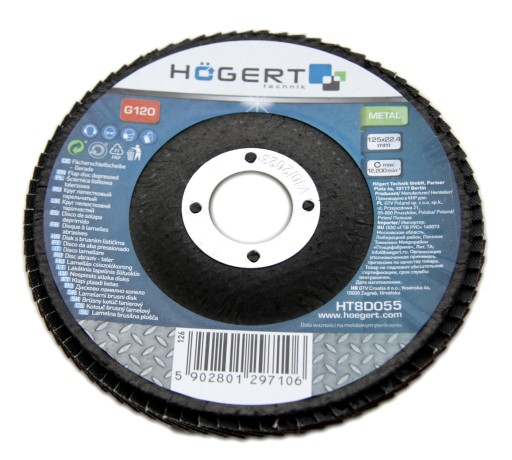 Lamelový kotúčový brúsny kotúč 125x22,4 G120 Hoegert HT8D055