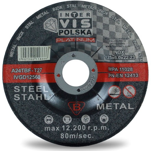 BRÚSNY KOTÚČ KOVOVÝ 125X6,0 PLATINUM