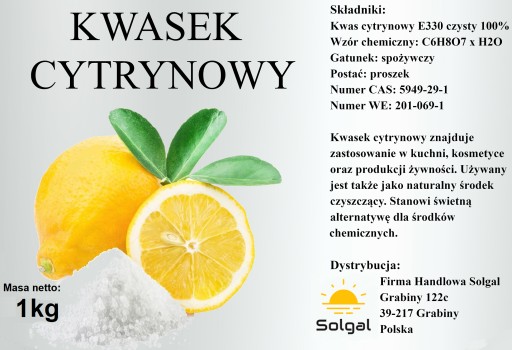 KYSELINA CITRÓNOVÁ potravinárska E330 čistá KYSELINA CITRÓNOVÁ 1kg