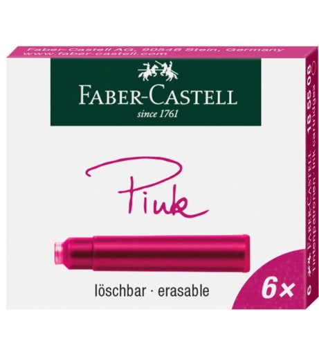 Náplne do pera - Faber-Castell - ružové, 6 ks.
