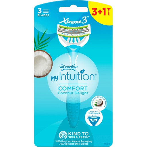 4x strojček WILKINSON Xtreme 3 My Intuition Comfort Coconut Delight