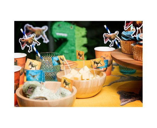 Narodeninové papierové poháre Dinosaurus Tyrannosaurus 250 ml 8 ks.