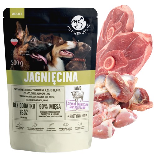 PET REPUBLIC mokré krmivo pre psov Jahňacie 500g
