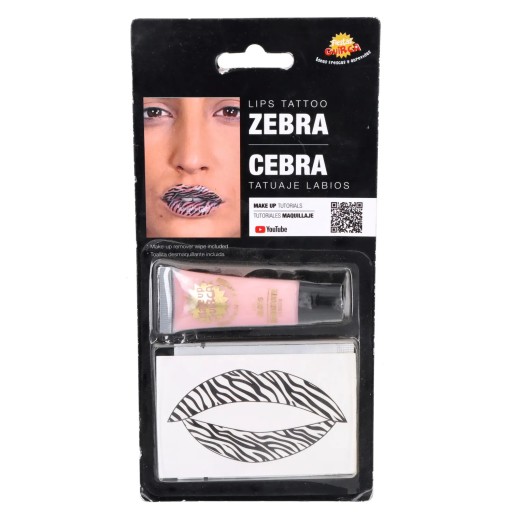 Umývateľný lesk na pery tetovanie na pery zebra