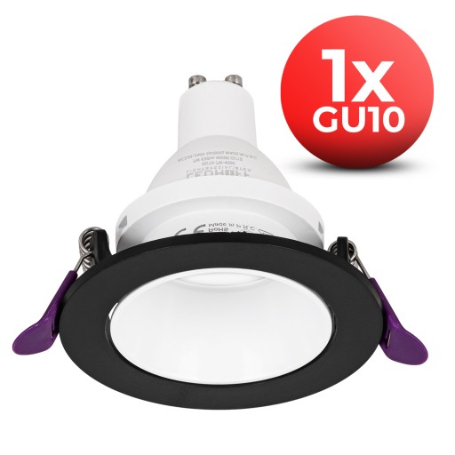 okrúhle halogénové stropné svietidlo, pohyblivé GU10 Black White SPOT očko x4