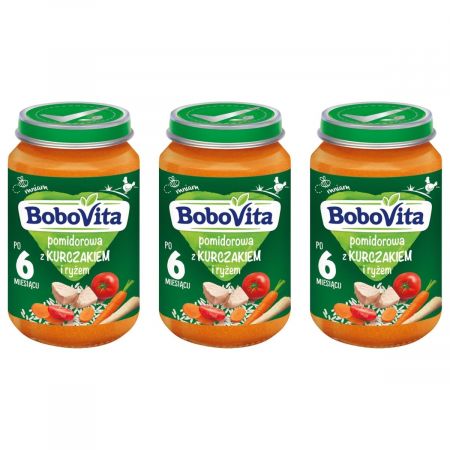 Paradajková Bobovita s kuracím mäsom a ryžou 3x190g