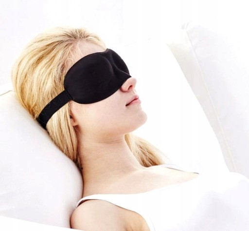 3D spánková jemná čierna maska so zaviazanými očami