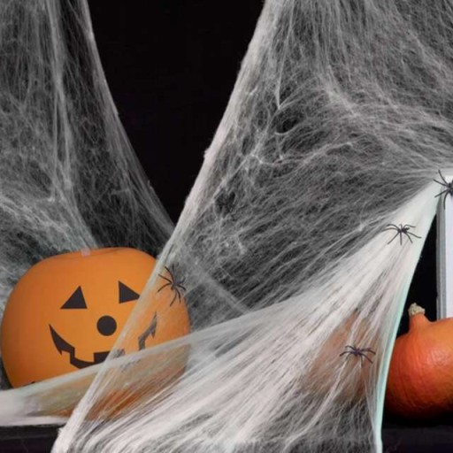 biela pavučinová dekorácia NA HALLOWEENSKÚ pavučinu