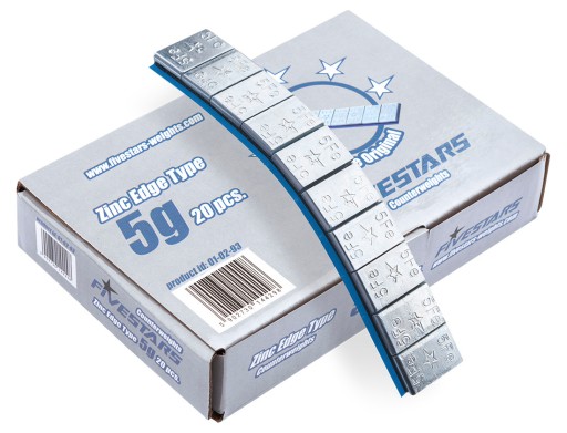 Nalepovacie závažia na ráfiky kolies 5g Edgy Galvanized 20 kusov Fivestars
