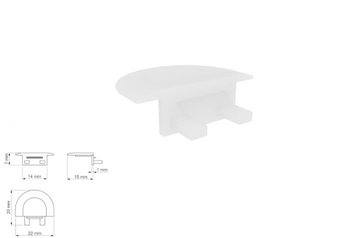 Zástrčka pre profil INLINE MINI XL, biela