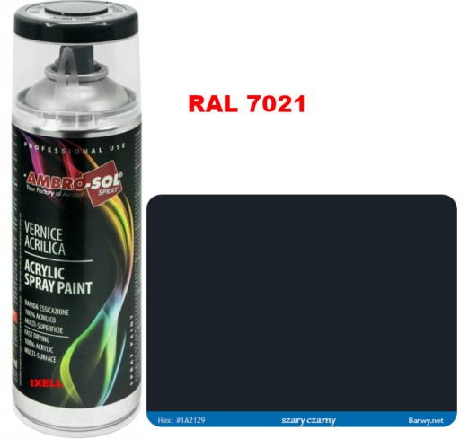 RAL 7021 AKRYLOVÝ LAK SPREJ sivý LESK 1233