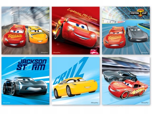 PLAYME Drevené PUZZLE kocky Disney CARS 3 CARS