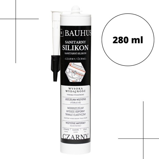 Sanitárny silikón Black Bauhus flexibilný PRO