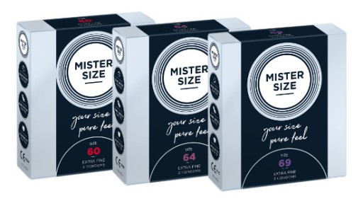 MISTER SIZE kondómy prispôsobené na veľkosť sada 3x3 ks 60 64 69 mm