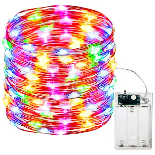 50 LED DEKORATÍVNYCH DRÔTOVÝCH LAMPIEL, PREVÁDZKA NA VIAC FAREBNÚ BATÉRIU
